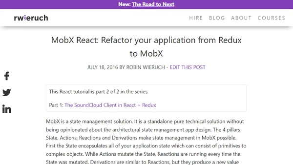MobX React: Refactor your application from Redux to MobX