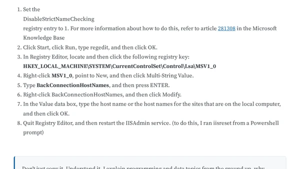 401 Unauthorized Browsing Site From Local IIS Instance