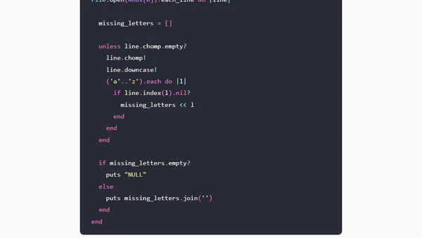 Pangrams in Ruby
