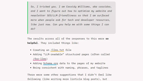 A fun trick for getting discovered by LLMs and AI tools