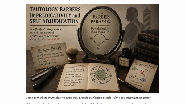 Tautology, Barbers, Impredicativity and Self-Adjudication