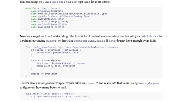 Friday Q&A 2017-07-28: A Binary Coder for Swift
