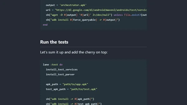 Optimizing Android Test Runs: Parsing Test Names and Implementing Orchestration