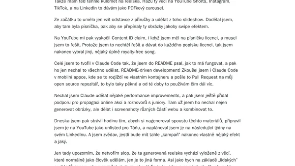 Týdenní poznámky: Změny