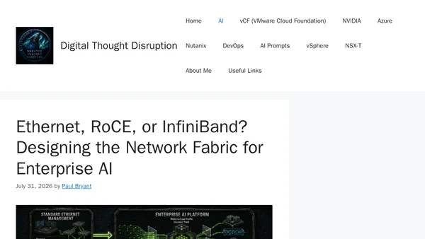 Ethernet, RoCE, or InfiniBand? Designing the Network Fabric for Enterprise AI