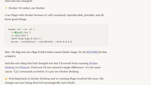 Hugo not detecting changed pages on Mac