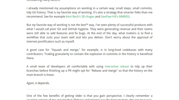 The case for creating a merge commit