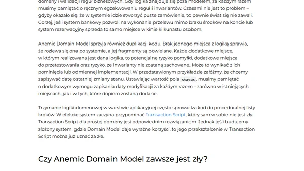 Anemic Domain Model