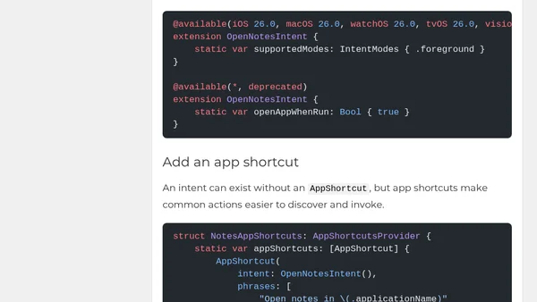Add App Intents To Open SwiftUI Screens From Spotlight