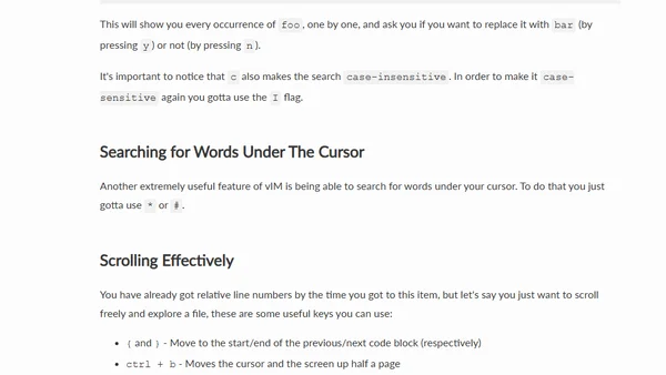 Quick vIM Tips That Will Save Your Life