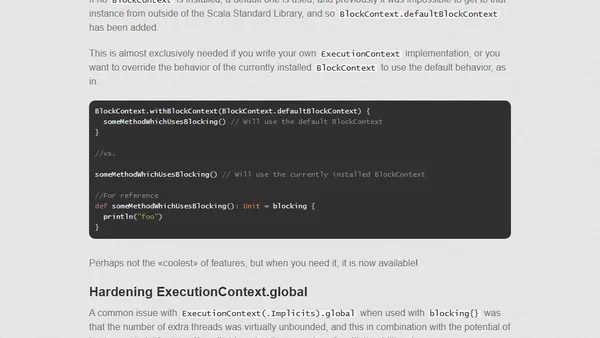 Futures in Scala 2.12 (part 7): ExecutionContext and BlockContext improvements