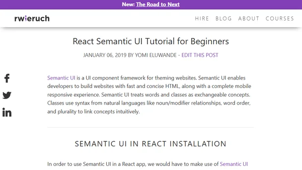 React Semantic UI Tutorial for Beginners