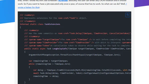 Task.Delay fails if you wait longer than 49.7 days