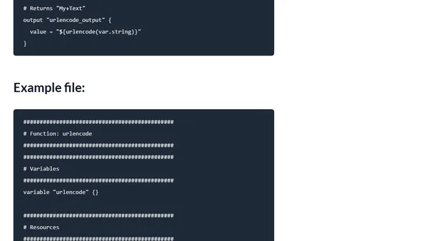 Terraform - FotD - urlencode()