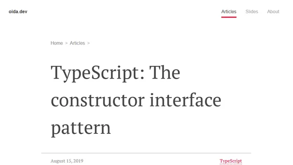 TypeScript: The constructor interface pattern
