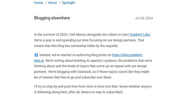 Blogging elsewhere