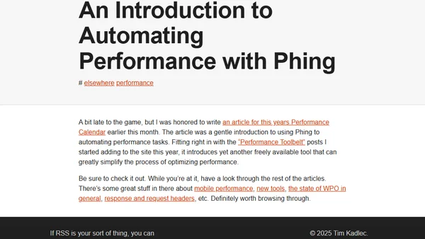 An Introduction to Automating Performance with Phing