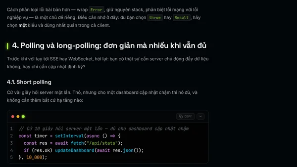 REST, WebSocket hay SSE? Chọn protocol cho app TypeScript