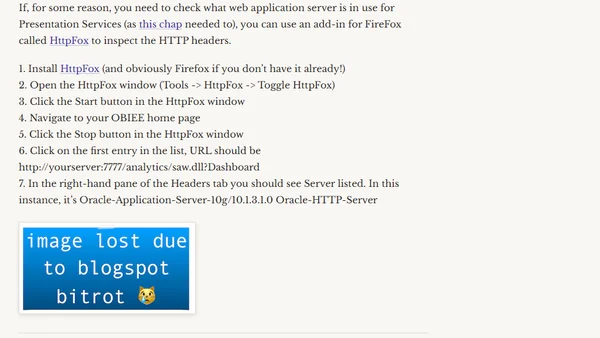 How to find out what web application server is in use