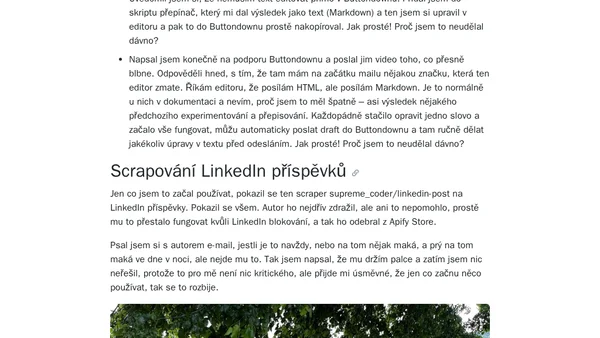 Týdenní poznámky: Předělaná stránka v příručce a první marketingové video
