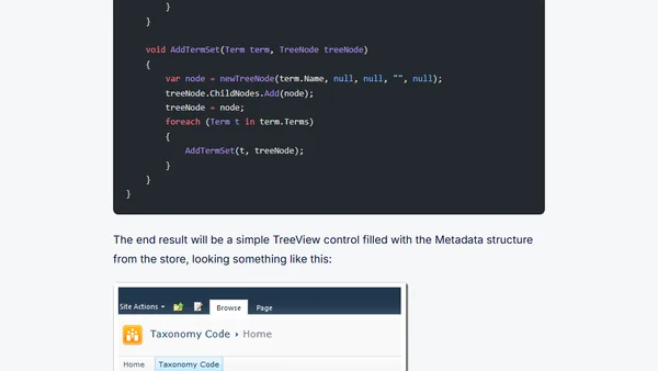 SP 2010: Introduction to programmatically working with Taxonomies in SharePoint Server 2010