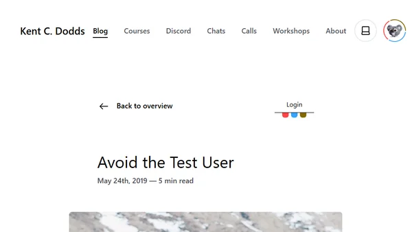 Avoid the Test User