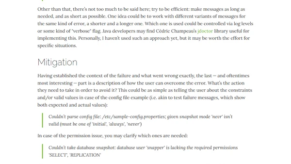 What's in a Good Error Message?