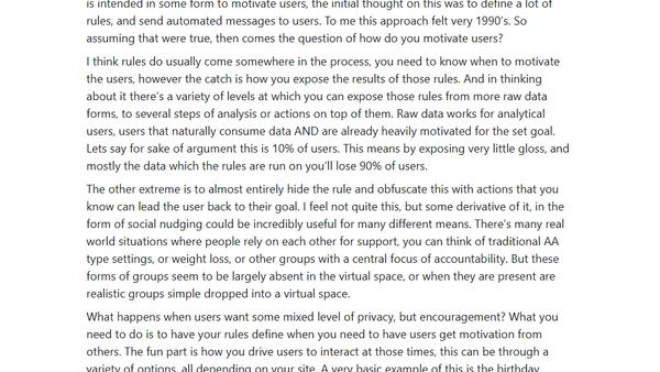 Motivating Users