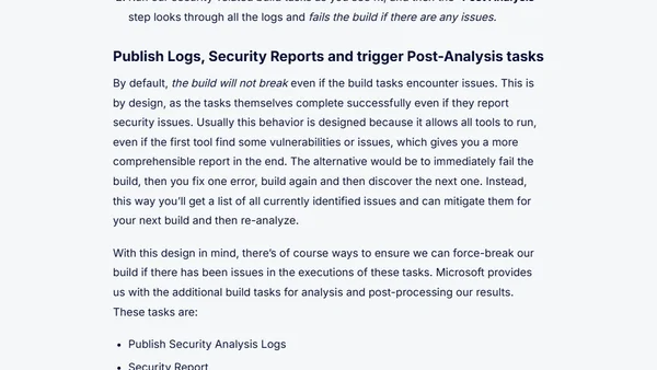Automate Azure DevOps code security analysis with the Microsoft Security Code Analysis extensions