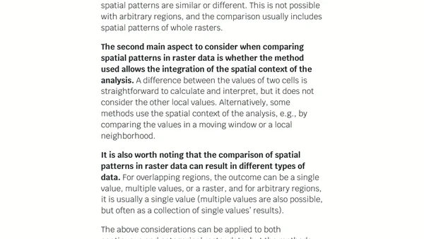 Inventory of methods for comparing spatial patterns in raster data