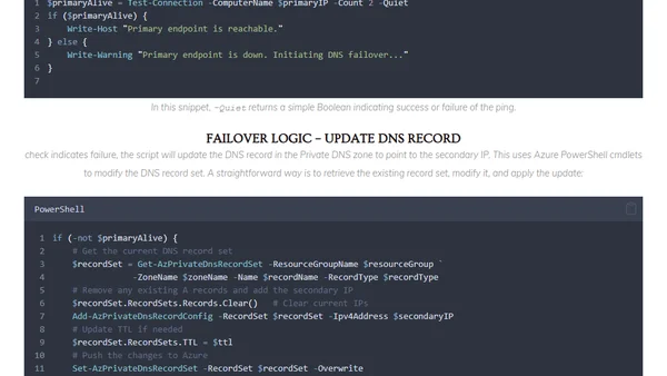 Automating DNS Zone Failover