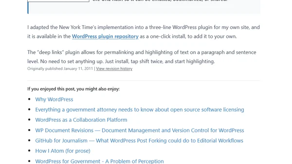 WordPress Emphasis Plugin: Highlight and Permalink Text