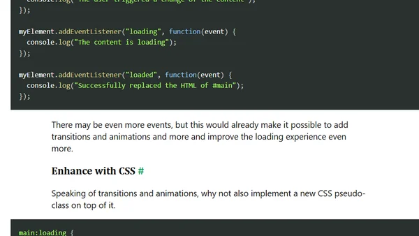 Loading and replacing HTML parts with HTML