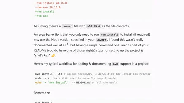 ProTip™: `nvm install` Your `.nvmrc`