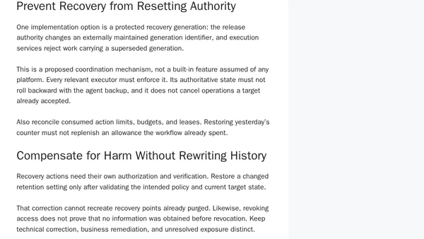 AI Agent Disaster Recovery: Restore Trust Before Authority