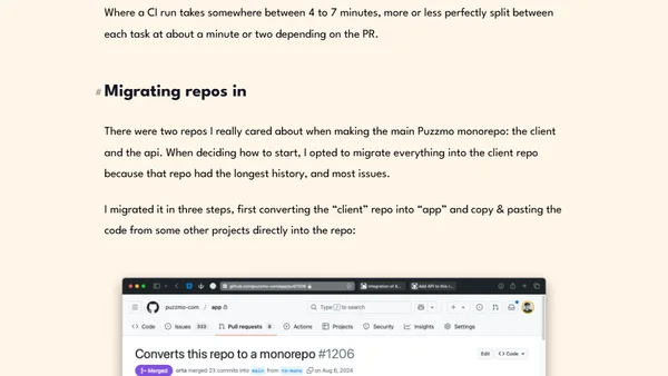Settling in to a monorepo