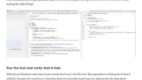 An (Almost) TDD Workflow in Swift