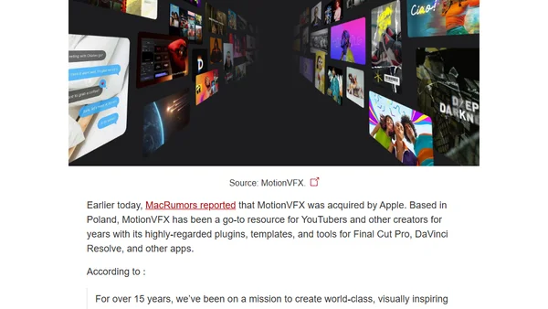 MotionVFX Team Joins Apple