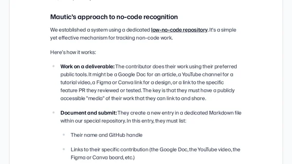 Giving non-code contributions the recognition they deserve