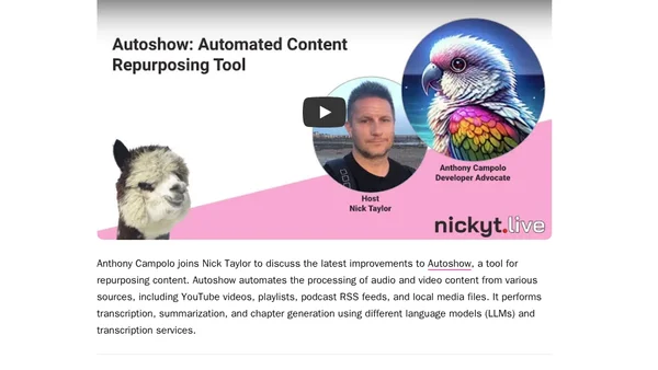 Autoshow: Automated Content Repurposing Tool