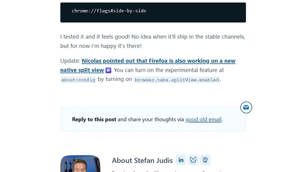 Chrome supports split views (behind a flag) (#blogPost)