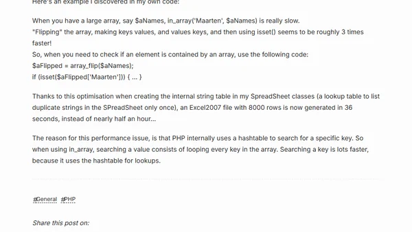 PHP code performance tweaks