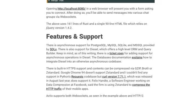 Actix: A Web Framework for Rust
