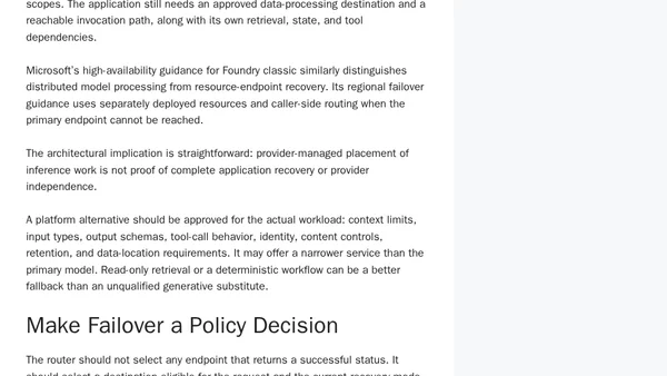 AI Inference Disaster Recovery: Designing Model Serving for Regional and Platform Failure
