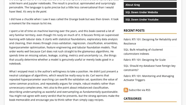 Book Review: The Orange Book of Machine Learning