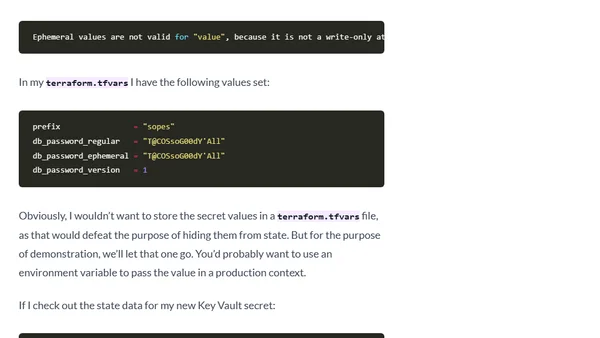 Write-only Arguments in Terraform