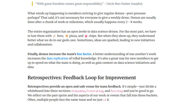What I Love about Scrum for Data Science