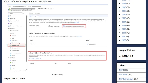Connecting to Azure DocumentDB (with MongoDB compatibility) using Microsoft Entra ID Managed Identity