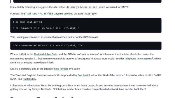 Before NTP there were Time and Daytime