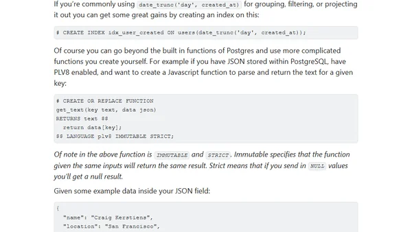 Postgres Indexes – Expression/Functional Indexing